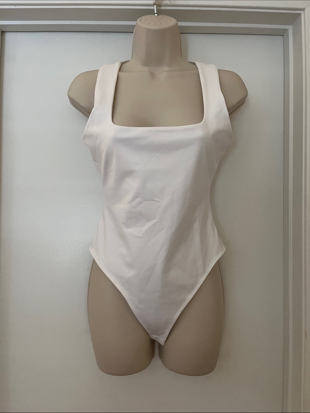 Fashion Nova white Square-Neck Bodysuit